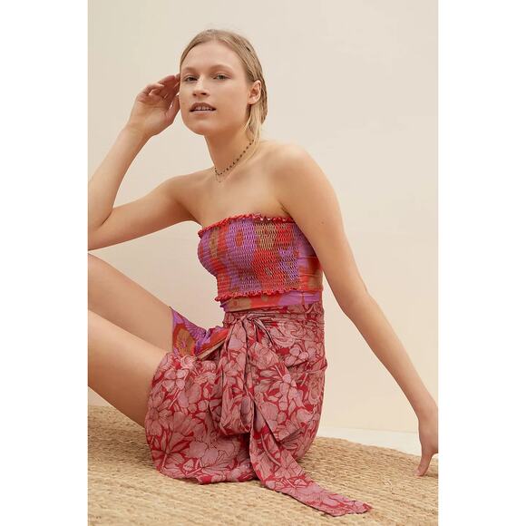 New Anthropologie x Carolina K Kinsale Wrap Mini Skirt $148 MEDIUM Floral - Picture 4 of 4